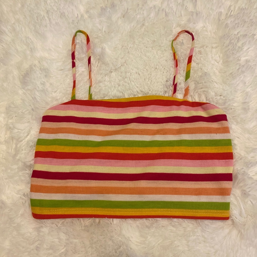Stripped Colorful Tank Crop Top